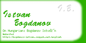 istvan bogdanov business card